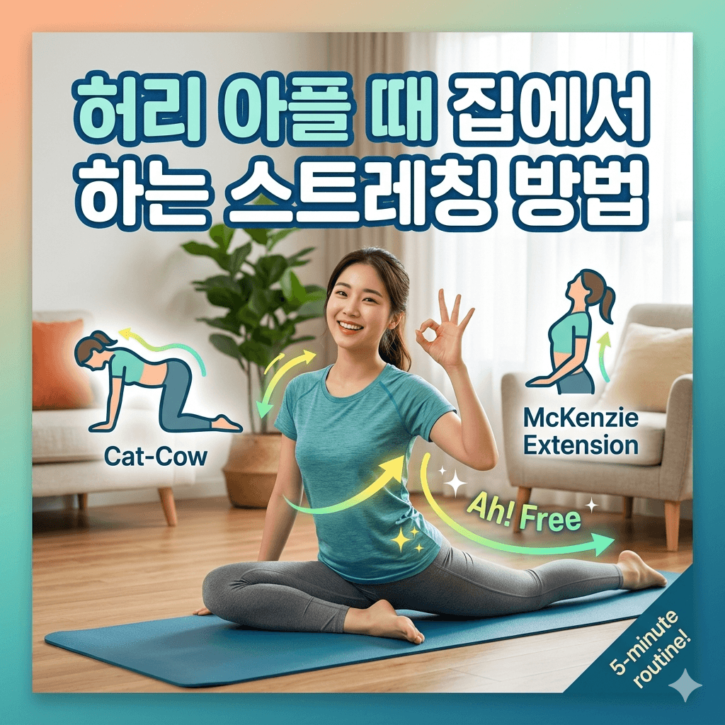 허리 아플 때 집에서 하는 스트레칭 방법